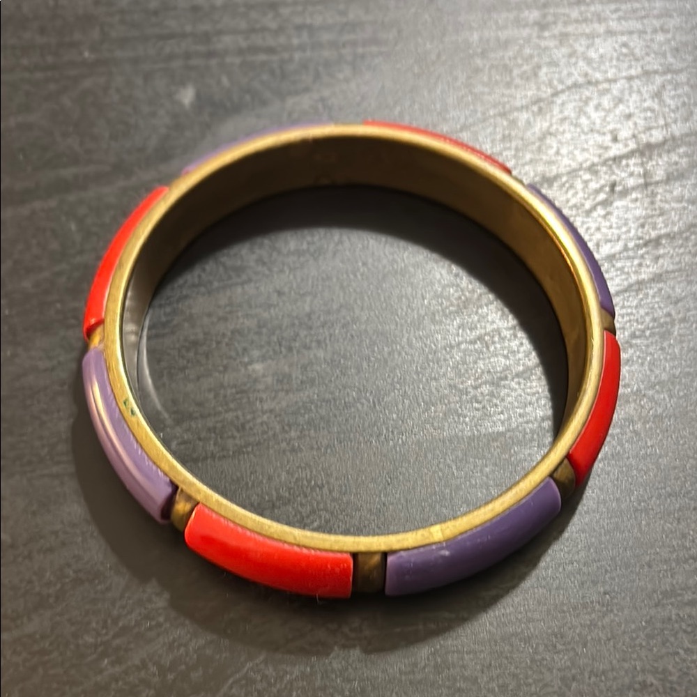 Vintage Red and Purple Geometric Bracelet Jewelry